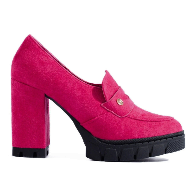 Zapatos de tacón en ante rosa de Vinceza rosado