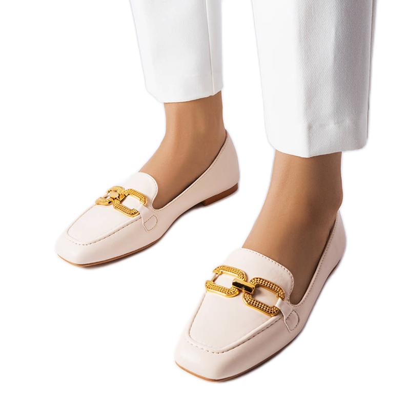 Mocasines beige con hebilla de Rousseau