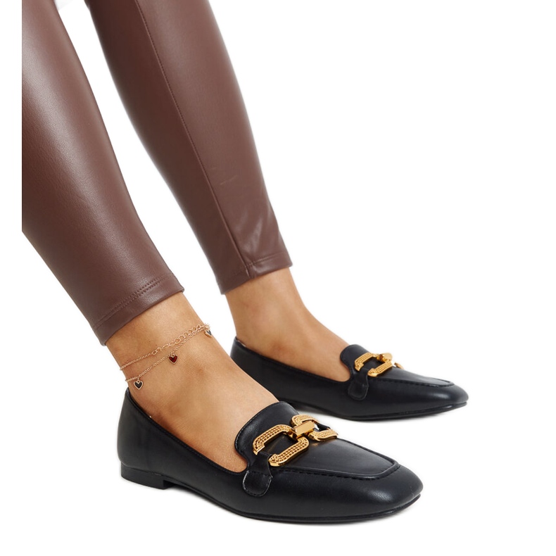 Mocasines negros con hebilla de Rousseau