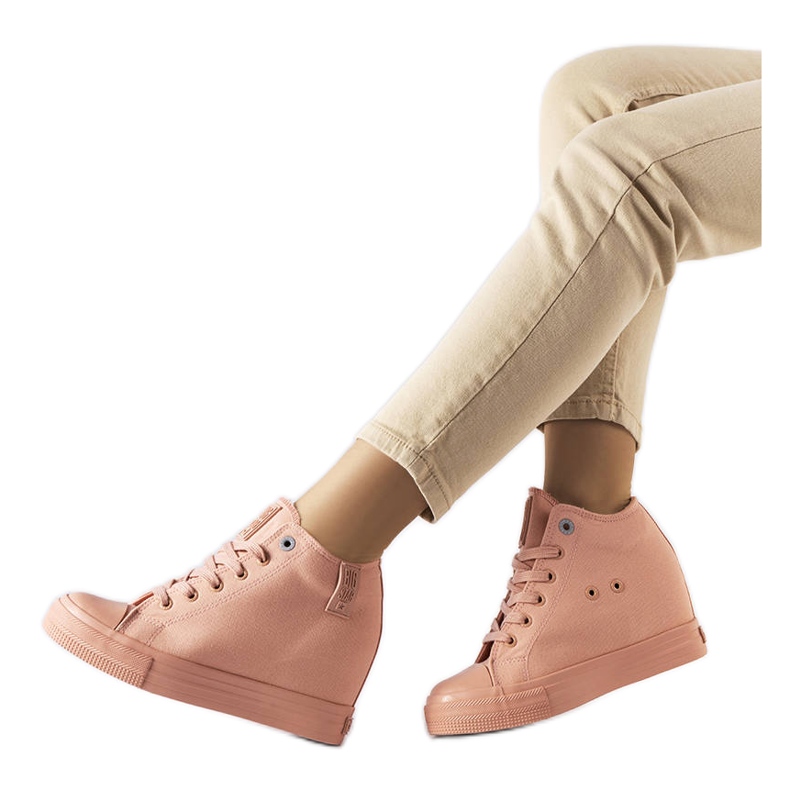 Rosa zapatillas cuña Big Star LL274036 rosado