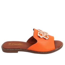 Pantuflas Mujer Ebano Naranja
