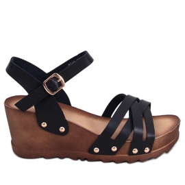 Sandalias cuña negras negro