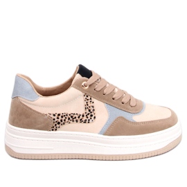 BM zapatillas Boyd Kaki con plataforma beige