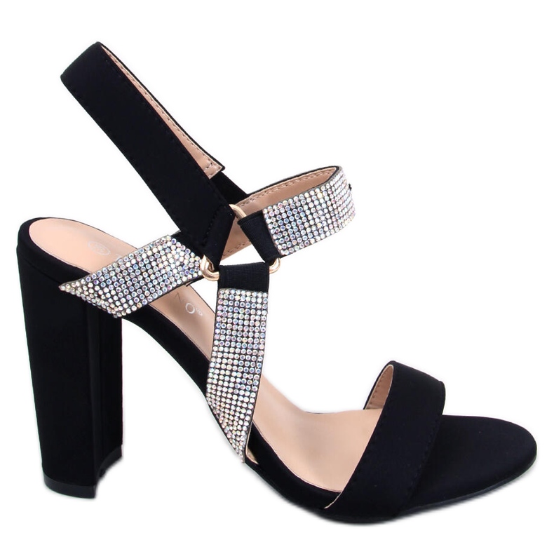 Sandalias en poste con circonitas Nikita Black negro