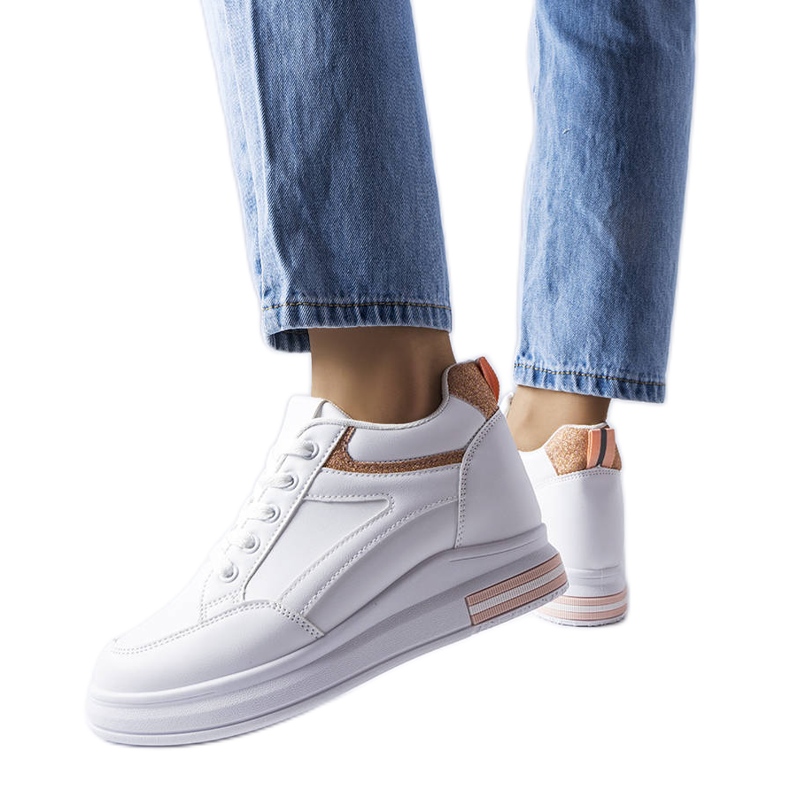 Deportivas blancas con aplicaciones de purpurina de Bonevil blanco Deportivas blancas con aplicaciones de purpurina de Bonevil blanco