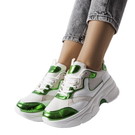 Zapatillas de mujer blancas y verdes de Séguin. blanco