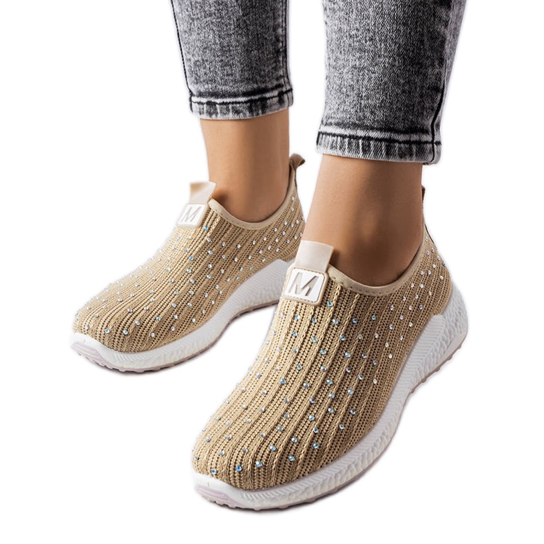 Deportivas beige con pedrería de Maasje