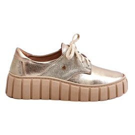 Lemar Zapatos con plataforma de piel, dorados