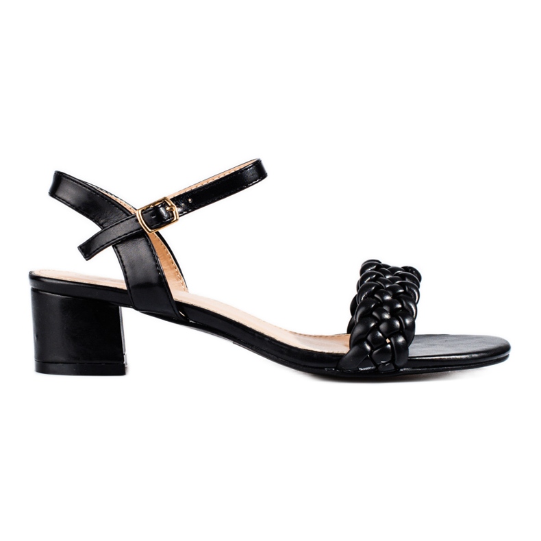 Sandalias negras de tacón bajo de Shelovet negro