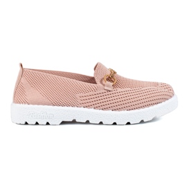 Slip on de mujer en tejido Shelovet rosa empolvado