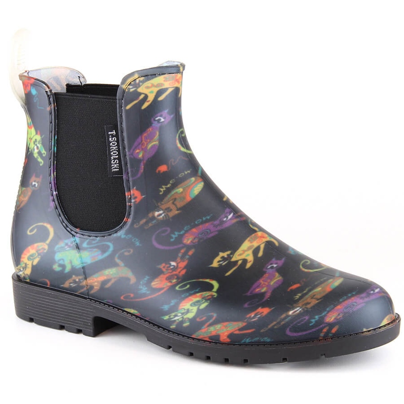 Botas impermeables de mujer con gatos T.Sokolski KAL23-06 negro
