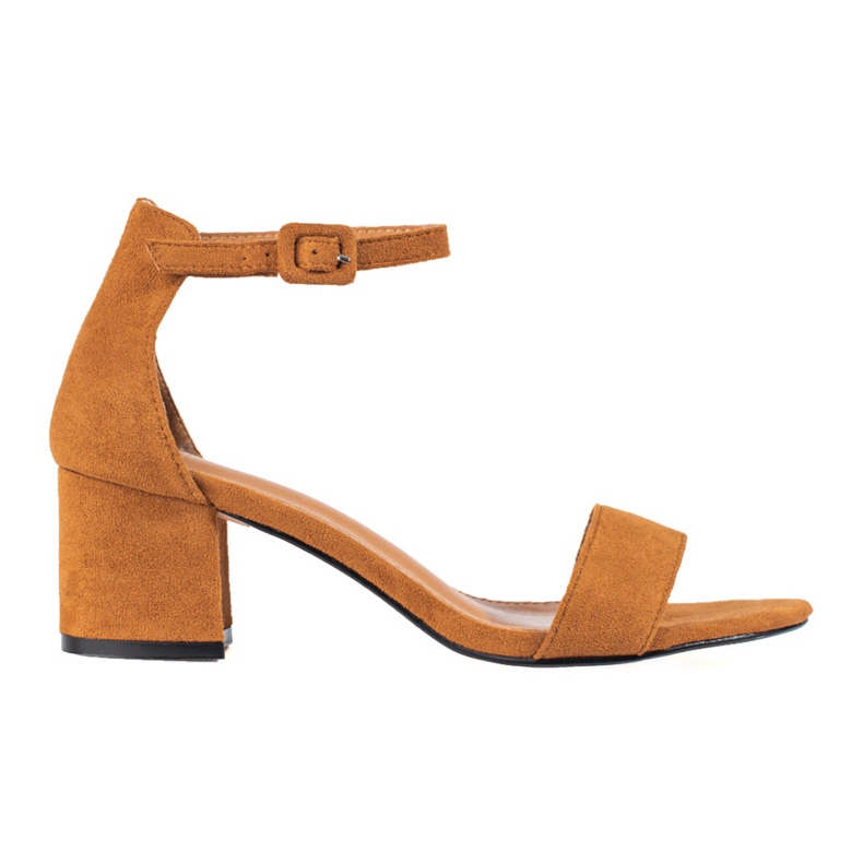 Sandalias de tacón en ante camel de Shelovet marrón Sandalias de tacón en ante camel de Shelovet marrón