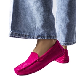 Mocasines rosas con suela de cuero de Souplet