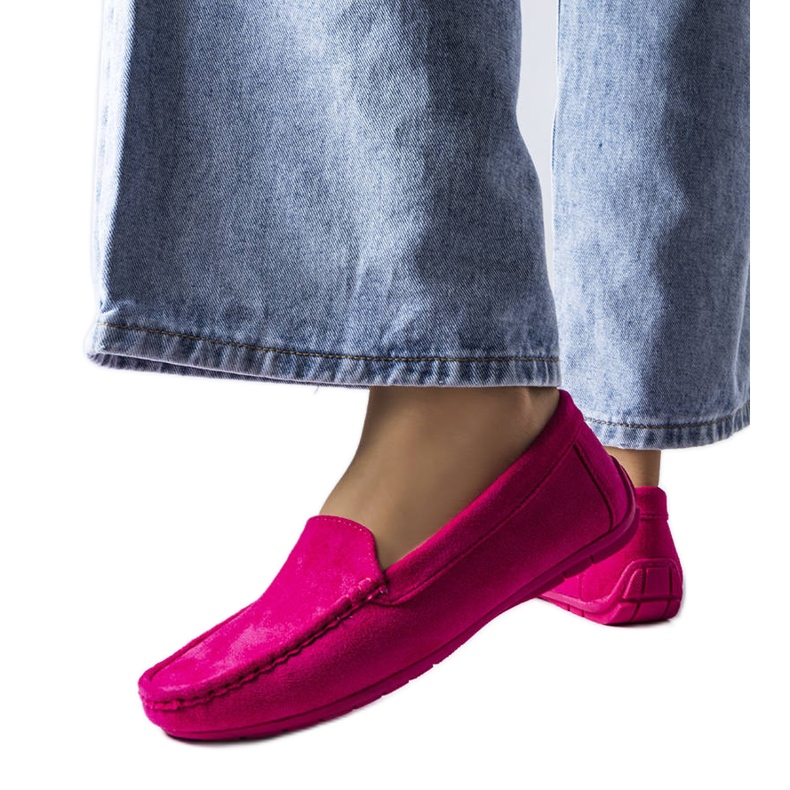 Mocasines rosas con suela de cuero de Souplet rosado