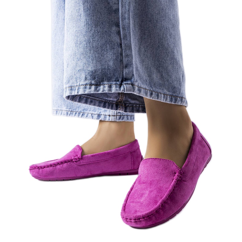 BM Mocasines morados con suela de cuero de Souplet violeta