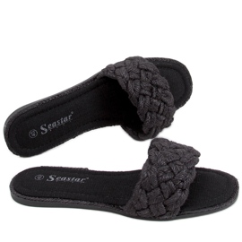 Babuchas de mujer con cordones Erika Black negro