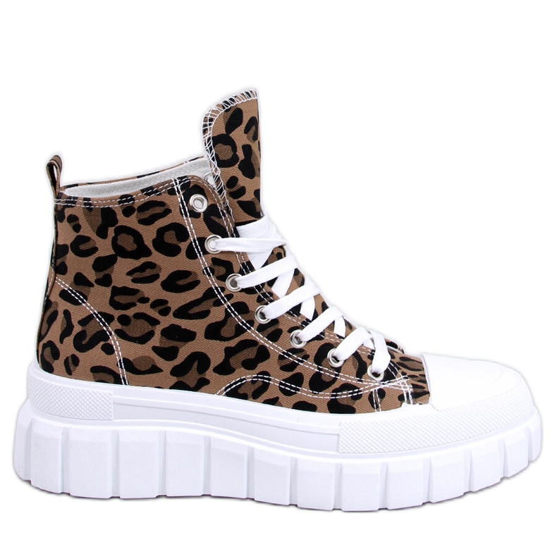 Tenis altos Tiger Leopard marrón
