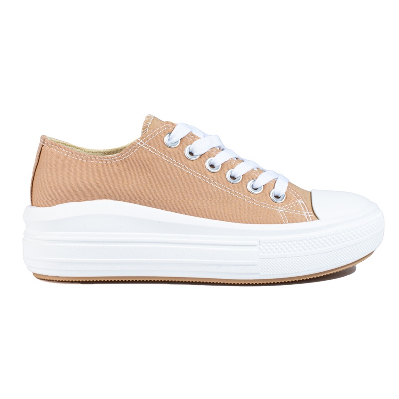 Zapatillas beige con plataforma alta de Shelovet