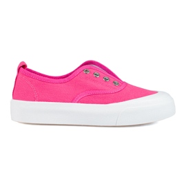 Zapatillas slip-on con plataforma rosas de Shelovet rosado