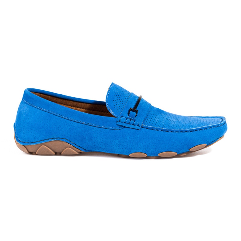 Mocasines de hombre en ante azul de Shelovet