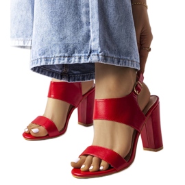 Sandalias rojas de tacón alto de Rachelle rojo