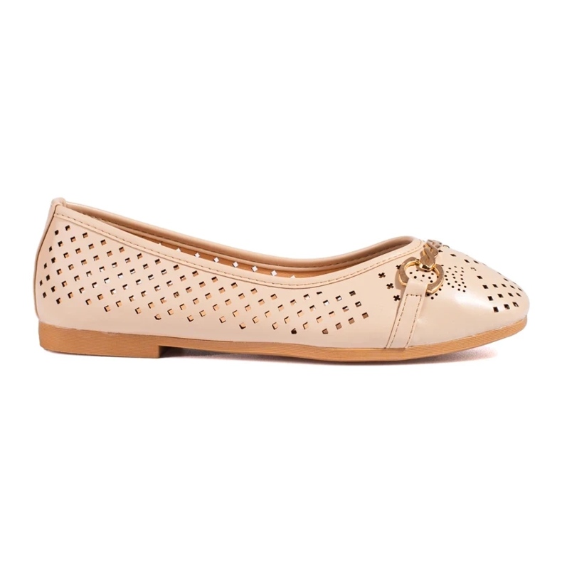Bailarinas mujer beige caladas con cadena Shelovet
