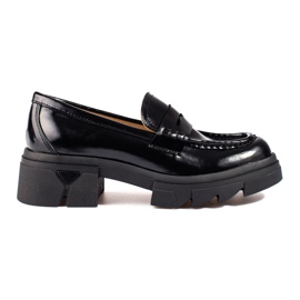 Mocasines plataforma Shelovet clásicos negros