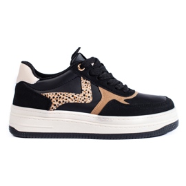 Zapatos deportivos de mujer en la plataforma negro Shelovet