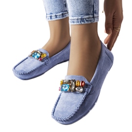 Mocasines azules con plantilla de piel de Bertrand