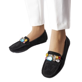 Mocasines negros con plantilla de piel de Bertrand