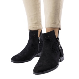 Botas negras con inserciones caladas de Vinceza negro Botas negras con inserciones caladas de Vinceza negro