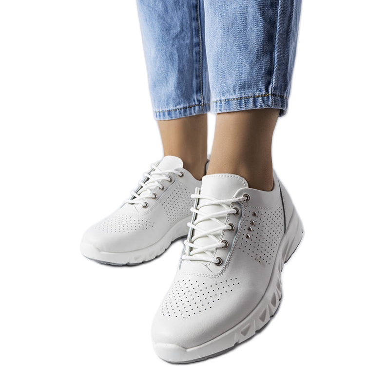 Evento Zapato brodeur piel calada blanca blanco Evento Zapato brodeur piel calada blanca blanco