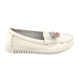 Mocasines Calados De Moda Con Flecos Evento 23PB08-5372 Blanco