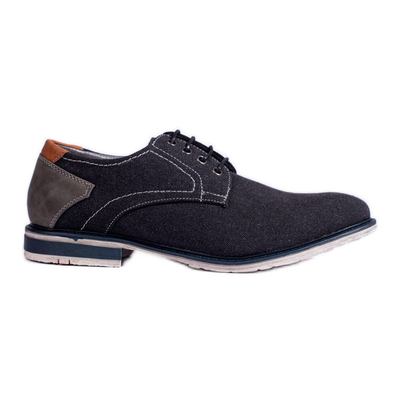 Zapato hombre textil Shelovet azul marino negro