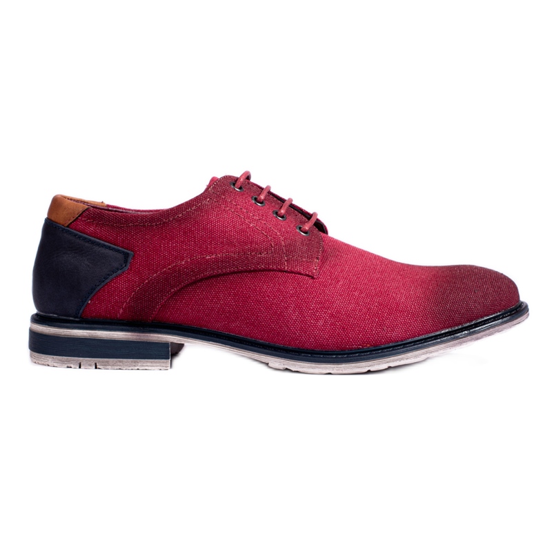 Zapatos hombre Shelovet textil burdeos rojo