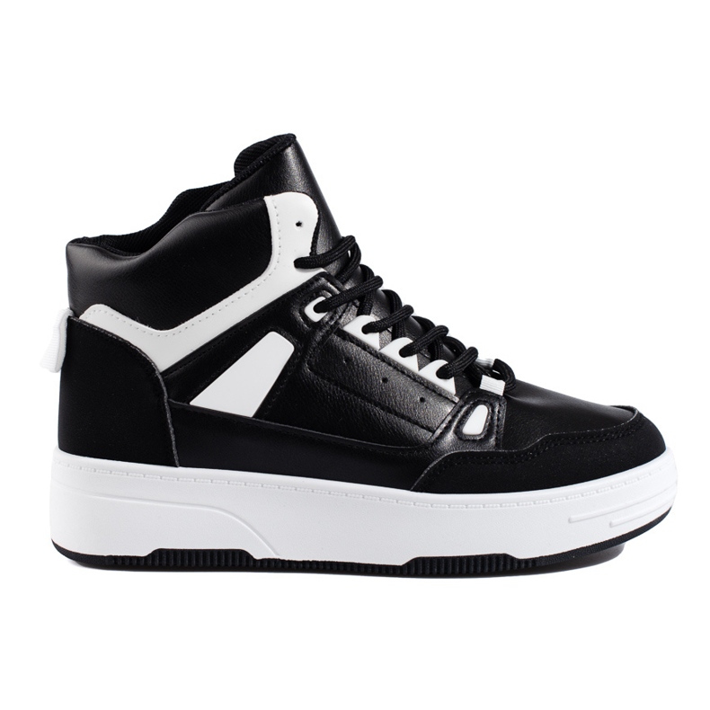 Zapatillas altas negras y blancas de Shelovet negro