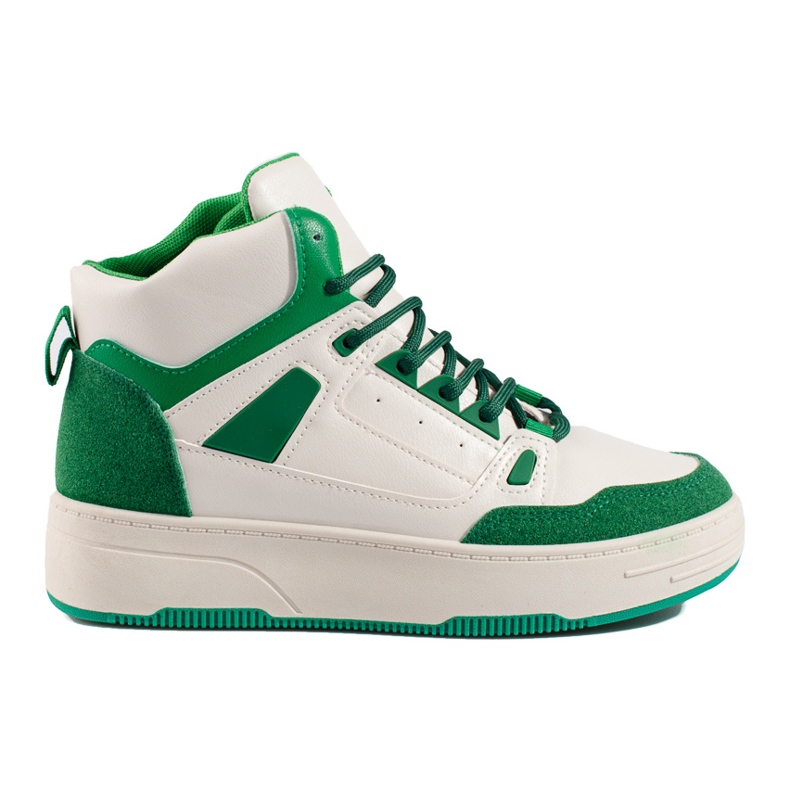Zapatillas altas blancas y verdes de Shelovet blanco