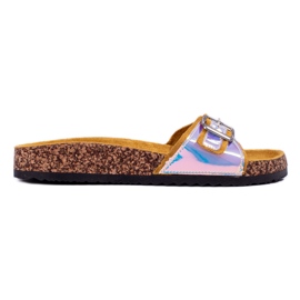 Chanclas de corcho holográficas amarillas Shelovet amarillo