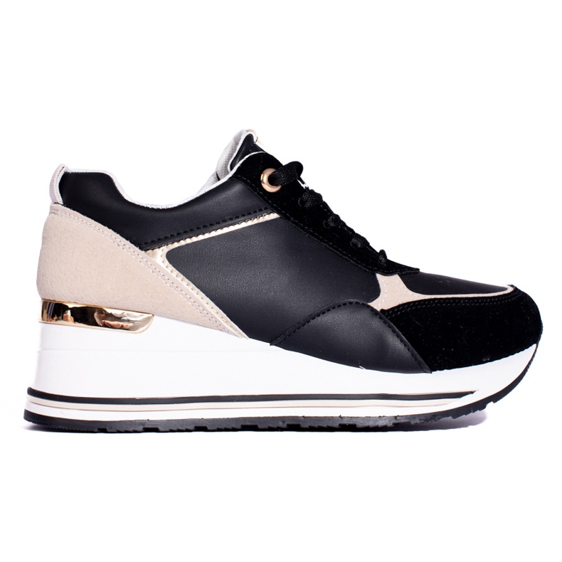 Zapatillas negras con cuña de Shelovet negro