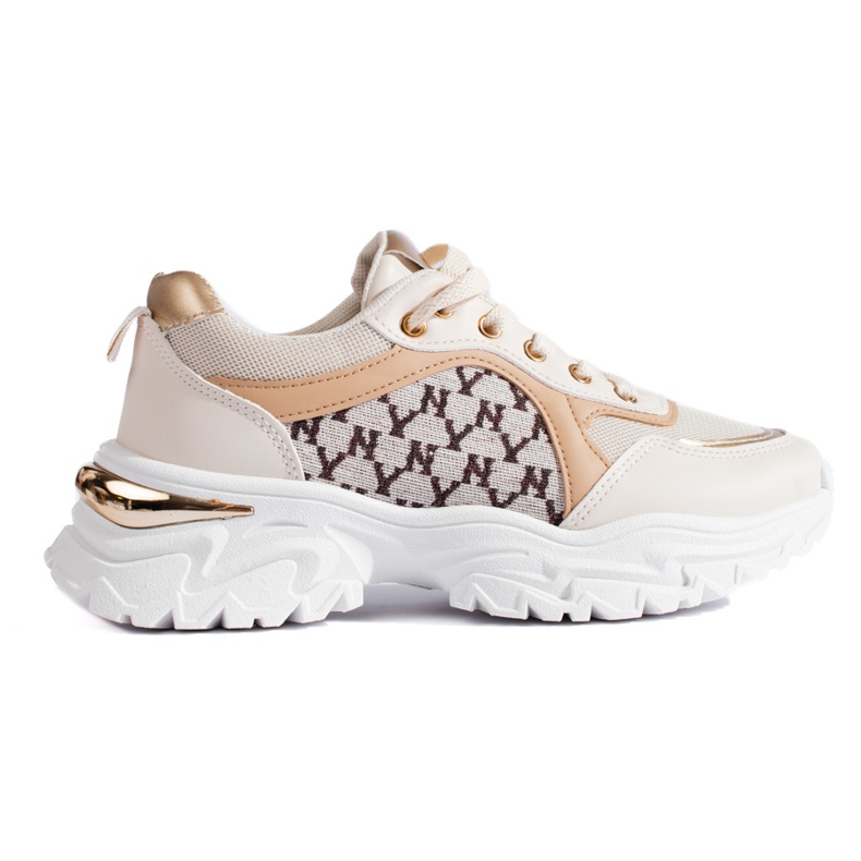 Zapatillas de mujer con suela gruesa beige Shelovet.