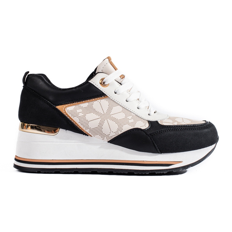 Deportivas mujer cuña Shelovet negro y beige