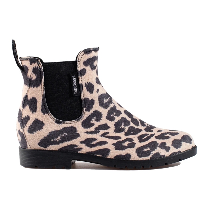 Botas de agua de mujer T.Sokolski con estampado de leopardo beige Botas de agua de mujer T.Sokolski con estampado de leopardo beige