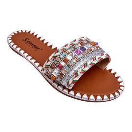 Sandalias Adornadas Mujer Blanco Bellisa plata Sandalias Adornadas Mujer Blanco Bellisa plata