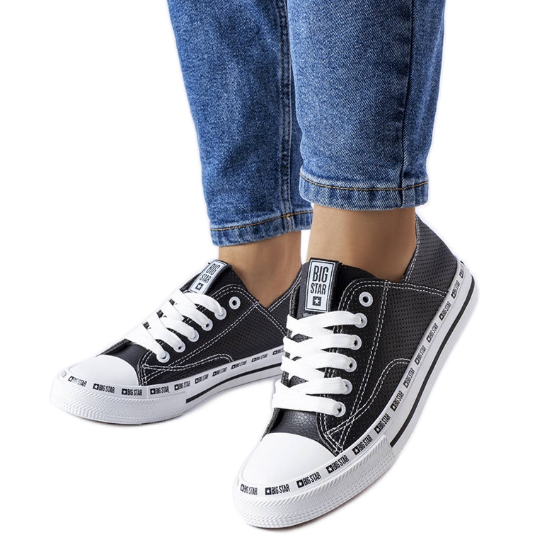 Deportivas negras caladas Big Star FF274023 negro