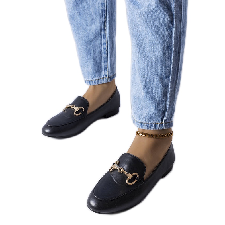 Mocasines Philip negros con hebilla