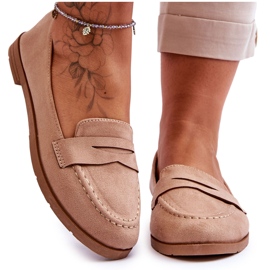 PS1 Mocasines Mujer Comodos Ante Beige Oscuro Lucca