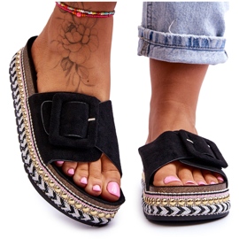 PS1 Sandalias De Mujer En Una Plataforma Decorada Negro Joyce PS1 Sandalias De Mujer En Una Plataforma Decorada Negro Joyce