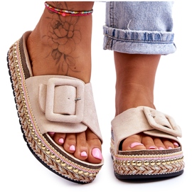 PS1 Sandalias De Mujer Con Plataforma Decorada Beige Joyce