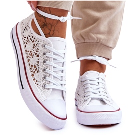 Deportivas Mujer Textil Encaje Blanco Fergo
