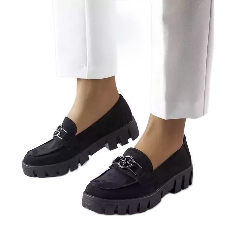 Venezia Mocasines en gamuza ecológica negros de Vinceza Venezia Mocasines en gamuza ecológica negros de Vinceza